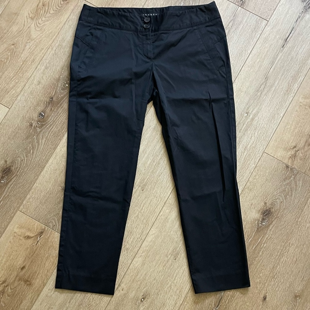 Theory Black Cropped Pants Size 8 | Nettoyage à Sec Ankle Trousers